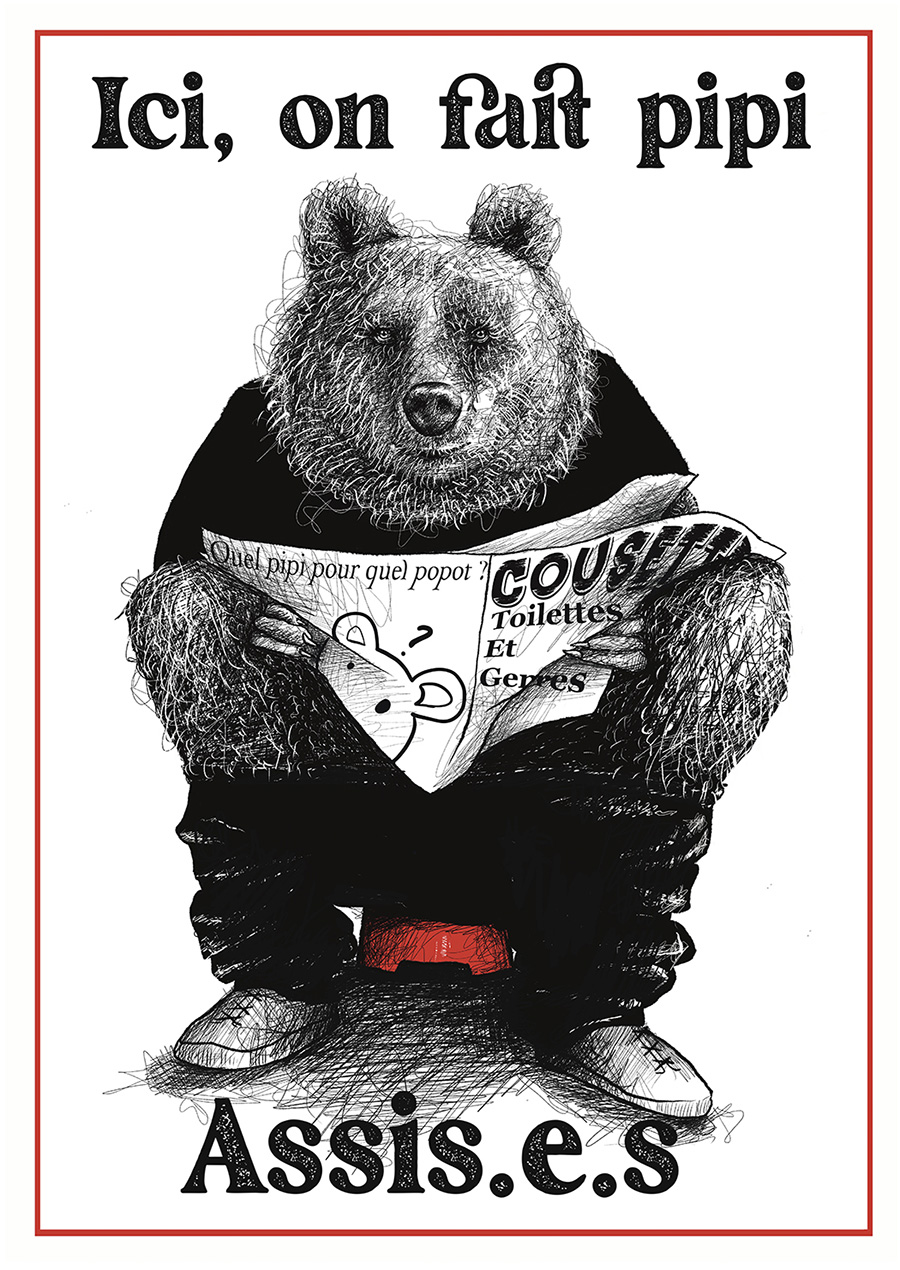 dessin pipi d'ours pour campagne prévention sexisme kif 