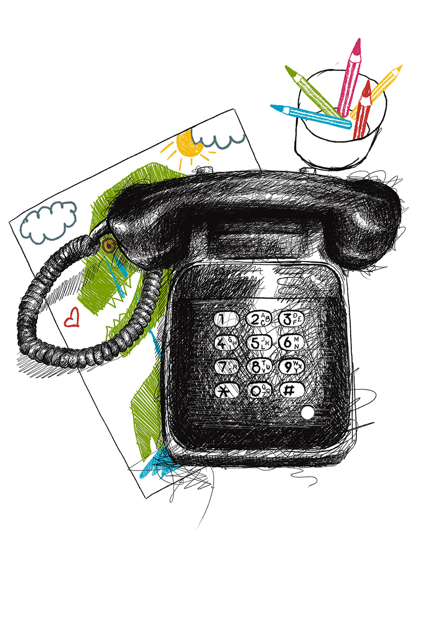 dessin telephone triste